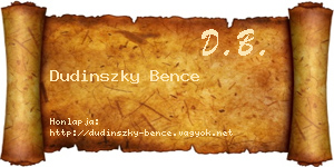 Dudinszky Bence névjegykártya