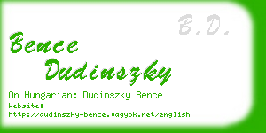 bence dudinszky business card